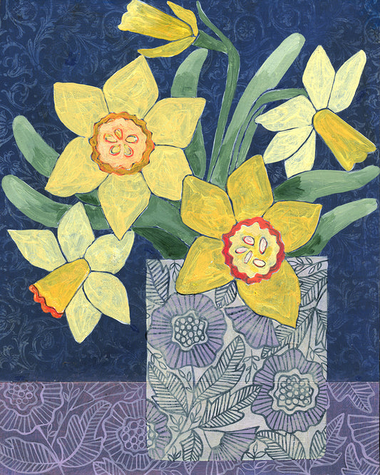 Blue Daffodil / Acrylic Painting
